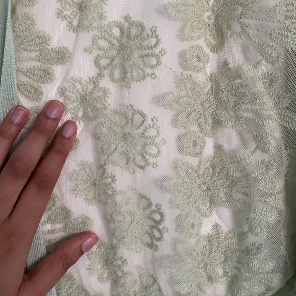 Green lace detail cardigan - Picture 2 of 4